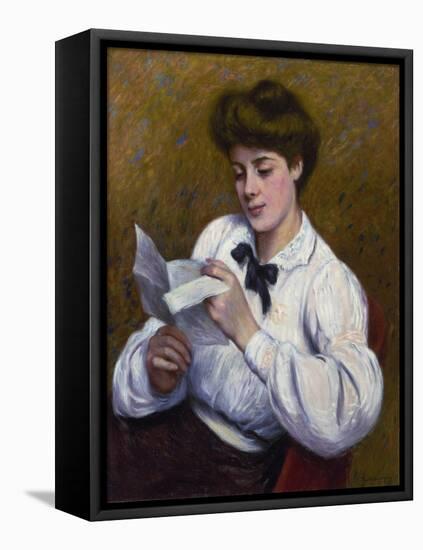 Reading a Letter-Federico Zandomeneghi-Framed Stretched Canvas