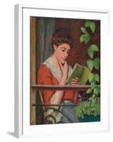 Reading Al Fresco - Woman on the Balcony; Lettura Al Fresco - Donna Al Balcone-Federigo Zandomeneghi-Framed Giclee Print