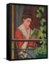 Reading Al Fresco - Woman on the Balcony; Lettura Al Fresco - Donna Al Balcone-Federigo Zandomeneghi-Framed Stretched Canvas