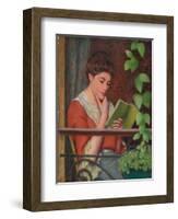 Reading Al Fresco - Woman on the Balcony; Lettura Al Fresco - Donna Al Balcone-Federigo Zandomeneghi-Framed Giclee Print