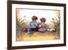 Reading - Alfie Illustrated Print-Shirley Hughes-Framed Giclee Print