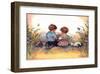 Reading - Alfie Illustrated Print-Shirley Hughes-Framed Giclee Print