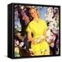 "Reading Among the Blossoms,"May 1, 1936-null-Framed Stretched Canvas