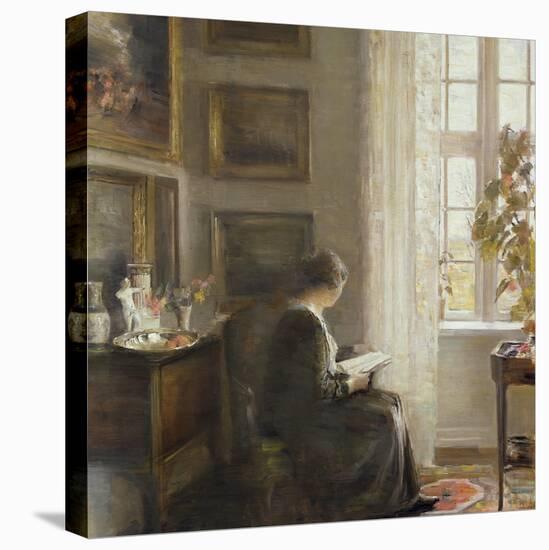 Reading by a Sunny Window-Carl Holsoe-Stretched Canvas