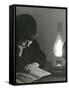 Reading by Lamp-null-Framed Stretched Canvas