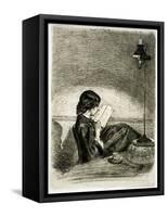 Reading by Lamplight, 1858-James Abbott McNeill Whistler-Framed Stretched Canvas