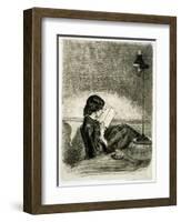 Reading by Lamplight, 1858-James Abbott McNeill Whistler-Framed Giclee Print