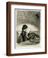 Reading by Lamplight, 1858-James Abbott McNeill Whistler-Framed Giclee Print