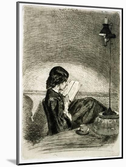 Reading by Lamplight, 1858-James Abbott McNeill Whistler-Mounted Giclee Print