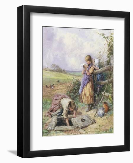 Reading by the Well-Myles Birket Foster-Framed Giclee Print