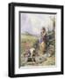 Reading by the Well-Myles Birket Foster-Framed Giclee Print