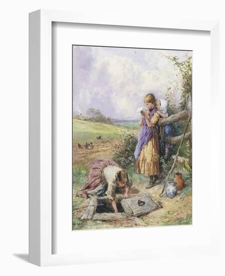 Reading by the Well-Myles Birket Foster-Framed Giclee Print