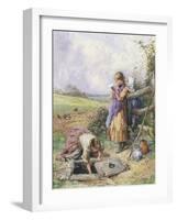 Reading by the Well-Myles Birket Foster-Framed Giclee Print