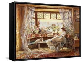 Reading by the Window, Hastings-Charles James Lewis-Framed Stretched Canvas