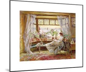 Reading by the Window-Charles James Lewis-Mounted Premium Giclee Print