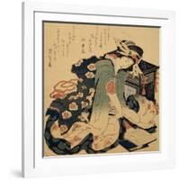 Reading, C1822-Katsushika Hokusai-Framed Giclee Print