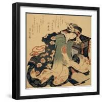 Reading, C1822-Katsushika Hokusai-Framed Giclee Print