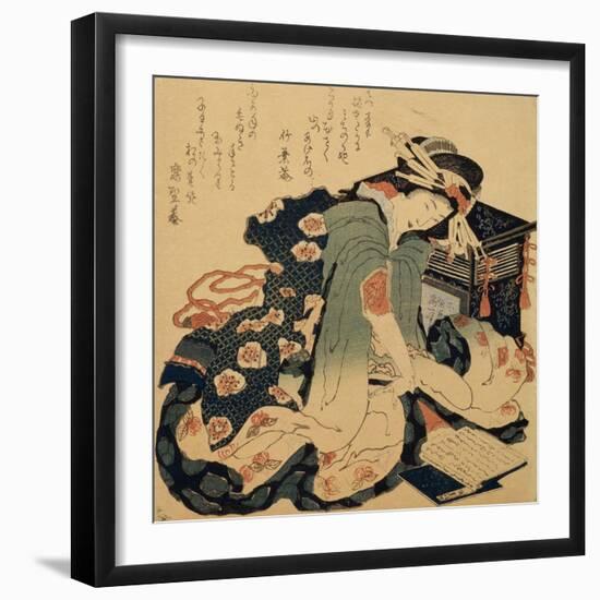 Reading, C1822-Katsushika Hokusai-Framed Giclee Print