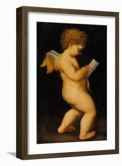 Reading Cherub-Antonio Allegri da Correggio (After)-Framed Giclee Print