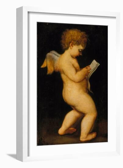 Reading Cherub-Antonio Allegri da Correggio (After)-Framed Giclee Print