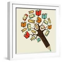 Reading Education - Pencil Tree-cienpies-Framed Art Print