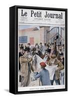 Reading Election Results in the Ewspaper, Paris, 1902-null-Framed Stretched Canvas