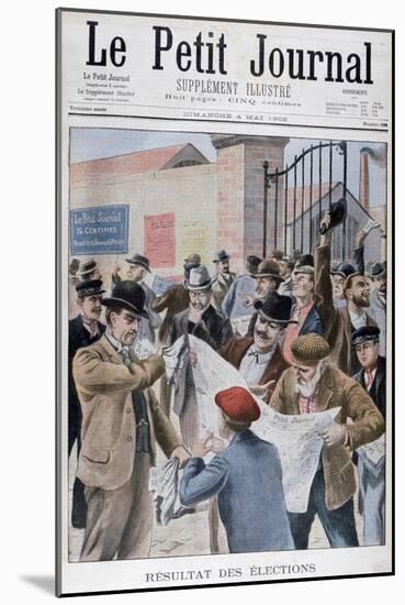 Reading Election Results in the Ewspaper, Paris, 1902-null-Mounted Giclee Print