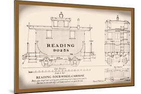Reading Four-Wheel Caboose-null-Mounted Art Print