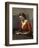 Reading Girl, C. 1845-50-Jean-Baptiste-Camille Corot-Framed Giclee Print