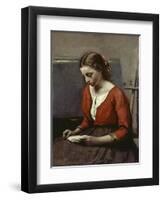 Reading Girl, C. 1845-50-Jean-Baptiste-Camille Corot-Framed Giclee Print