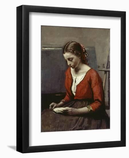 Reading Girl, C. 1845-50-Jean-Baptiste-Camille Corot-Framed Giclee Print