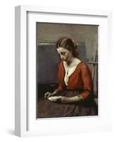 Reading Girl, C. 1845-50-Jean-Baptiste-Camille Corot-Framed Giclee Print