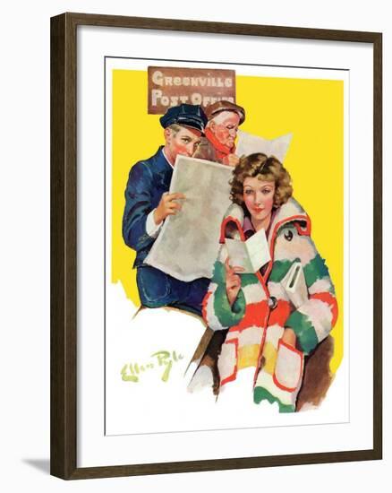 "Reading Her Mail,"February 22, 1936-Ellen Pyle-Framed Giclee Print