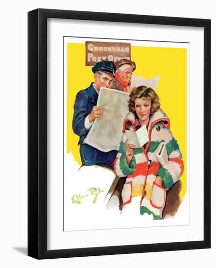 "Reading Her Mail,"February 22, 1936-Ellen Pyle-Framed Giclee Print