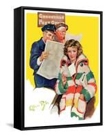 "Reading Her Mail,"February 22, 1936-Ellen Pyle-Framed Stretched Canvas