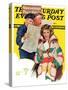"Reading Her Mail," Saturday Evening Post Cover, February 22, 1936-Ellen Pyle-Stretched Canvas
