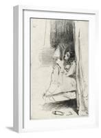 Reading in Bed (The Slipper) 1858-James Abbott McNeill Whistler-Framed Giclee Print