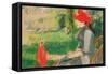 Reading in the Garden; or Woman in Red Hat, C. 1880-1882 (Pastel and Charcoal on Canvas)-Eva Gonzales-Framed Stretched Canvas