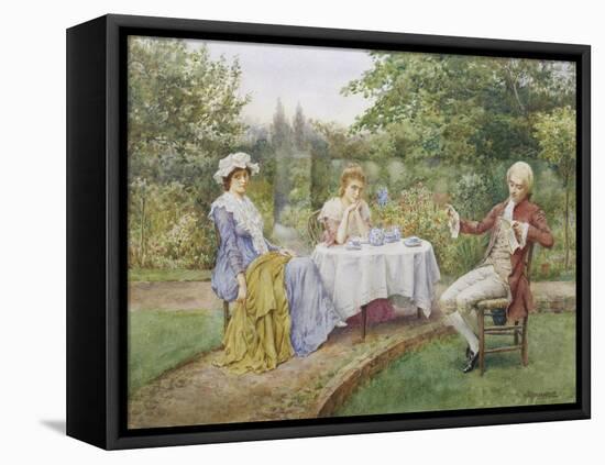 Reading in the Garden-William A. Breakspeare-Framed Stretched Canvas