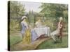 Reading in the Garden-William A. Breakspeare-Stretched Canvas