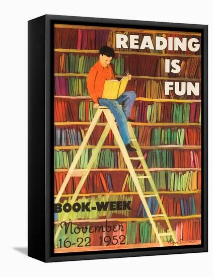 Reading Is Fun Poster-Roger Duvoisin-Framed Stretched Canvas