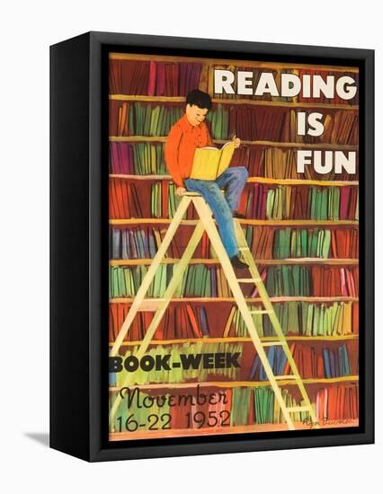 Reading Is Fun Poster-Roger Duvoisin-Framed Stretched Canvas
