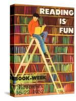 Reading Is Fun Poster-Roger Duvoisin-Stretched Canvas