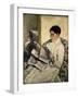 Reading Le Figaro, 1878-Mary Cassatt-Framed Giclee Print