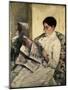 Reading Le Figaro, 1878-Mary Cassatt-Mounted Giclee Print