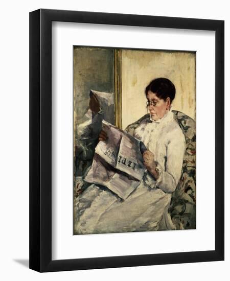 Reading Le Figaro, 1878-Mary Cassatt-Framed Premium Giclee Print