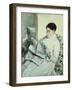 Reading "Le Figaro"-Mary Cassatt-Framed Giclee Print