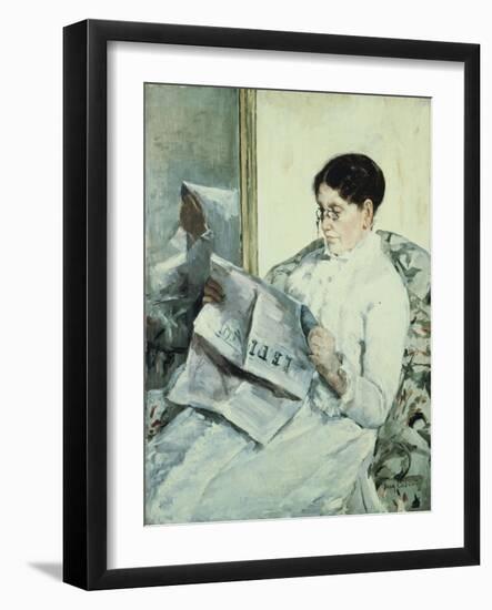 Reading "Le Figaro"-Mary Cassatt-Framed Giclee Print