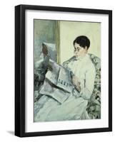 Reading "Le Figaro"-Mary Cassatt-Framed Giclee Print