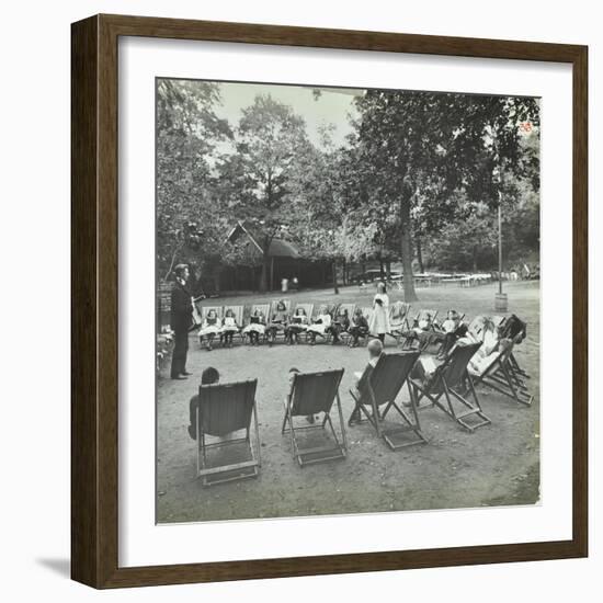 Reading Lesson Outside, Bostall Woods Open Air School, London, 1907-null-Framed Photographic Print